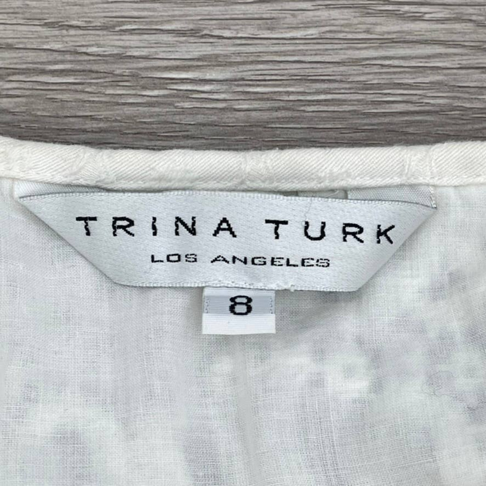 TRINA TURK Off White Cotton Eyelet Crochet Sheath Dress - Size 8 - Picture 2 of 14